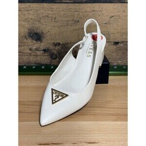 NEW-GUESS Women's Pump 6 White Gold Slingback Heel -Ships Fast!!! Formal